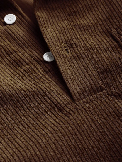 Joakim | Half Button Corduroy Langermet Skjorte