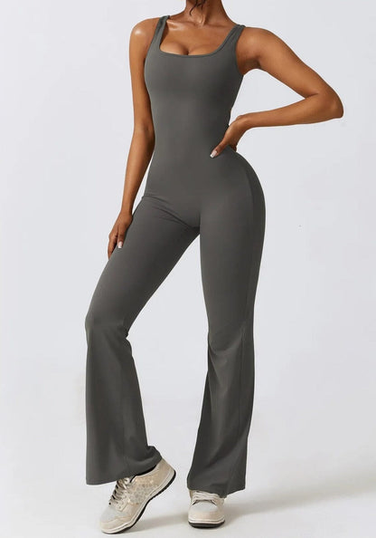 Imprint Hollow Back Jumpsuit