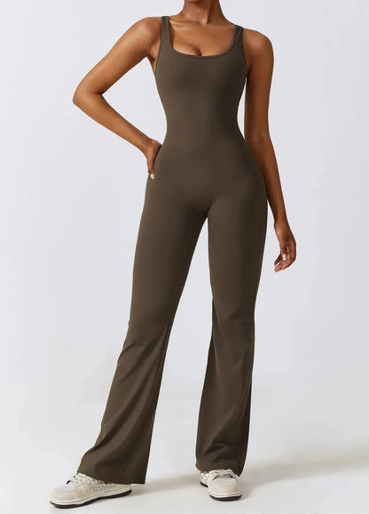 Imprint Hollow Back Jumpsuit